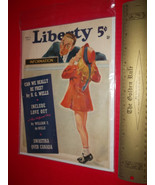 Home Treasure 1939 Old Liberty Magazine Cover Girl Information Desk Whis... - $9.49