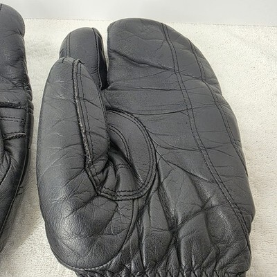 Men's XL Black Leather Insulated Conroy Trigger 3 Three-Finger Mittens Gloves Item image 13