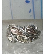 Black Hills Gold ring leaves band size 5.25 sterling silver women girls - $126.72