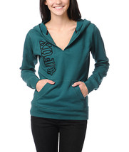Women&#39;s/Jrs Girls  Fox On Equivalent Teal Pullover Hoodie Fleece New $58  - £31.59 GBP