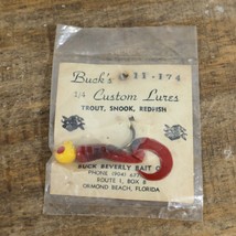 NOS Bucks Custom Lures Paddle Tail Swimmer Soft Lure Jig Red Yellow Head... - $7.13