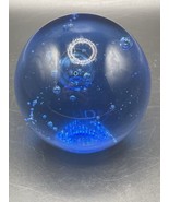 Vintage Silvestri Hand Blown Cobalt Blue Paperweight - $27.74