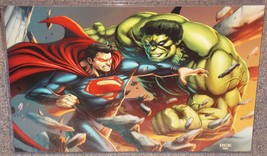 Incredible Hulk vs Superman Glossy Print 11 x 17 In Hard Plastic Sleeve - $24.99