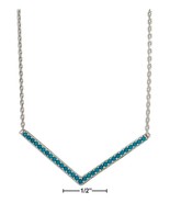 Sterling Silver 17&quot;-18.5&quot; Adjustable Sky Blue Micro Pave Cubic Zirconia ... - £45.45 GBP+
