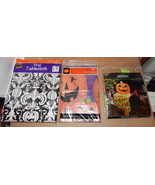 Halloween Mix Lot Vinyl &amp; Plastic Tablecloth Covers Plus Pumpk Mailbox C... - $9.86