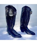 Dan Post Black Pull Up Cowboy Boots Men Size 6 M Western Made In USA - $160.37