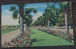 Vintage Color Tone Lithograph Postcard, Victory Drive, Savannah, Georgia - £2.91 GBP