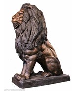 Monumental Seated Entry Lion by Antoine Barye Lost Wax Bronze Statue - $9,594.00