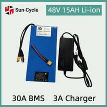 48V15Ah 1000W Lithium Ion Ebike Battery Pack Electric Bicycle 3A Charger 30A BMS - £156.35 GBP