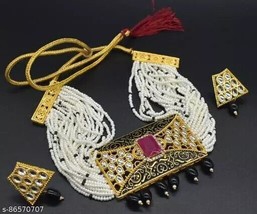 Latest Style Choker Necklace Kundan Bridal Punjabi Pakistani Bridal Jewelry S01 - £24.24 GBP