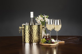 Gold-Brass Single Bottle Handcrafted Wine &amp; Champagne Chiller - £55.91 GBP
