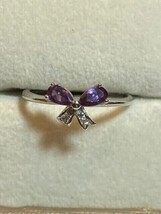 1Ct Pear Cut Lab Created Amethyst Butterfly Women&#39;s Ring 14K White Gold Plated - £108.98 GBP