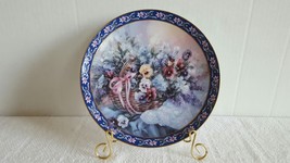 Bradford Exhange &quot;Pansies&quot; Plate, Lena Liu&#39;s Basket Bouquets Euc Ship Fast - £11.14 GBP