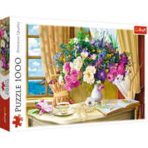 1000 Piece Jigsaw Puzzle, Flowers in The Morning, Painting Puzzle, Plant... - $30.93