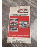 VINTAGE 1967 CHAMPION SPARK PLUG RECOMMENDATION CHART marine AMERICAN mo... - $12.06 CAD