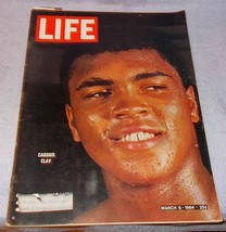 Vintage Life Magazine March 1964 Cassius Clay Sonny Liston Queen Elizabe... - $12.95