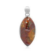 Jewelry of Venus fire  Pendant of Goddess Demeter Java Feather Agate Silver Pend - £556.35 GBP