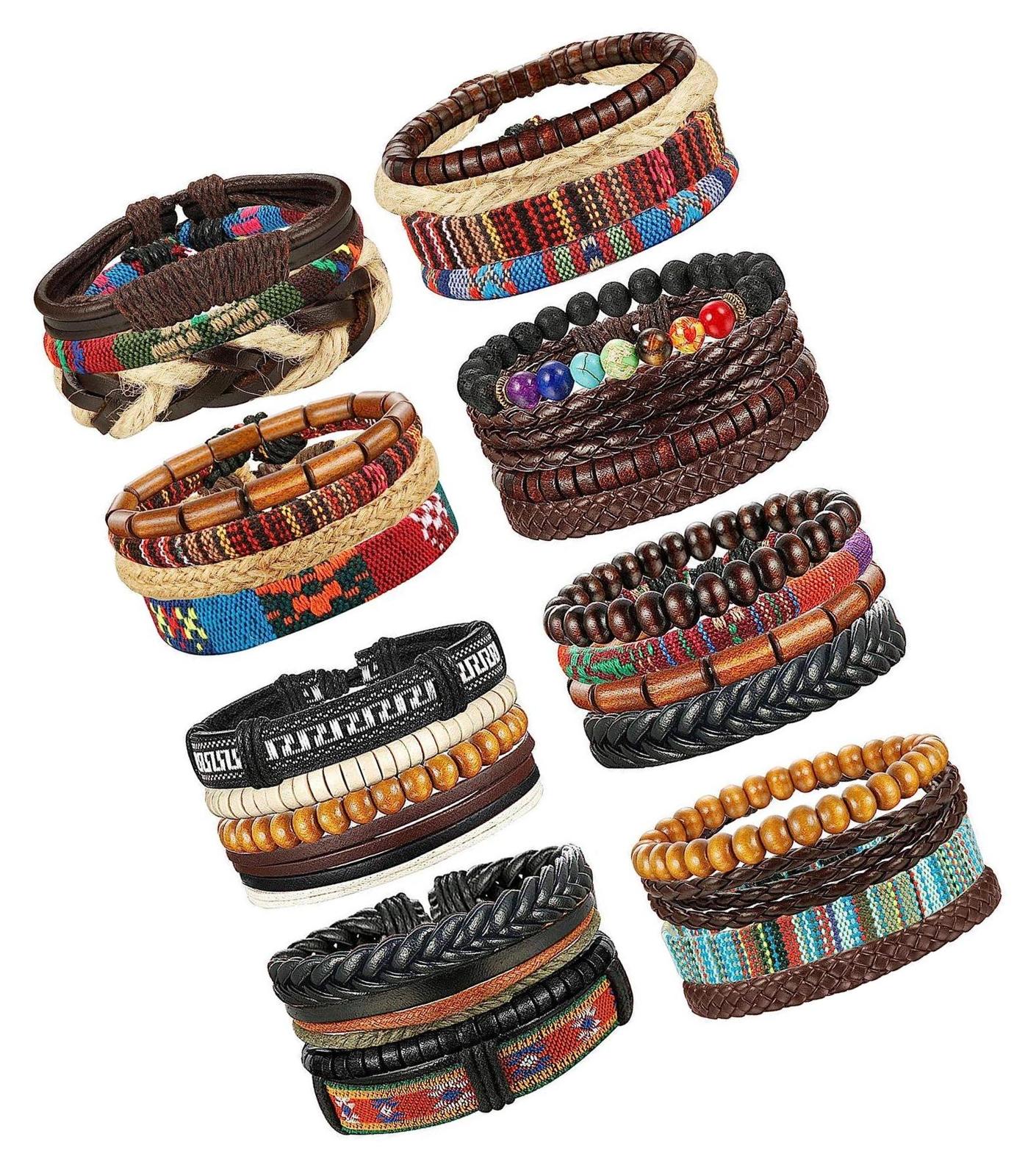 31 Pcs Braided Leather Bracelets for Men Women - $69.76