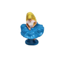 2" VINTAGE 1998 MINI BARBIE FIGURE FIGURINE RUBBER BLUE SKIRT SMALL TOY - $9.50