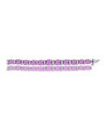 13 Custom Unique Alternating Oval Pink Sapphire and Diamond Halo Tennis ... - $8,350.00