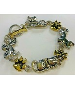 Furry Friends Bracelet 7.5" Toggle Gold/Silver Tone Premier Designs Box - $42.08