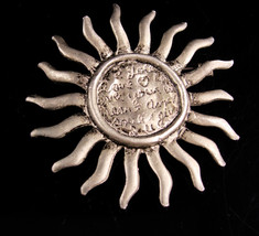 Huge sun brooch / I love you inscription -  vintage Sweetheart Jewelry -... - $95.00