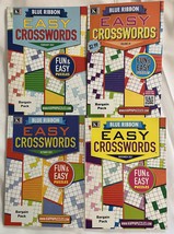 Lot of 4 Kappa Blue Ribbon Easy Crosswords Crossword  Puzzle Books 2017-... - $18.95