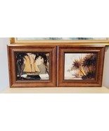 2 Cubana &amp; Co Sailing Sailboat Textured Art Prints SIGNED in Wood Frames - £47.48 GBP