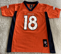 NFL Denver Broncos Football Orange Blue 18 MANNING Jersey Medium 10-12 - $19.60