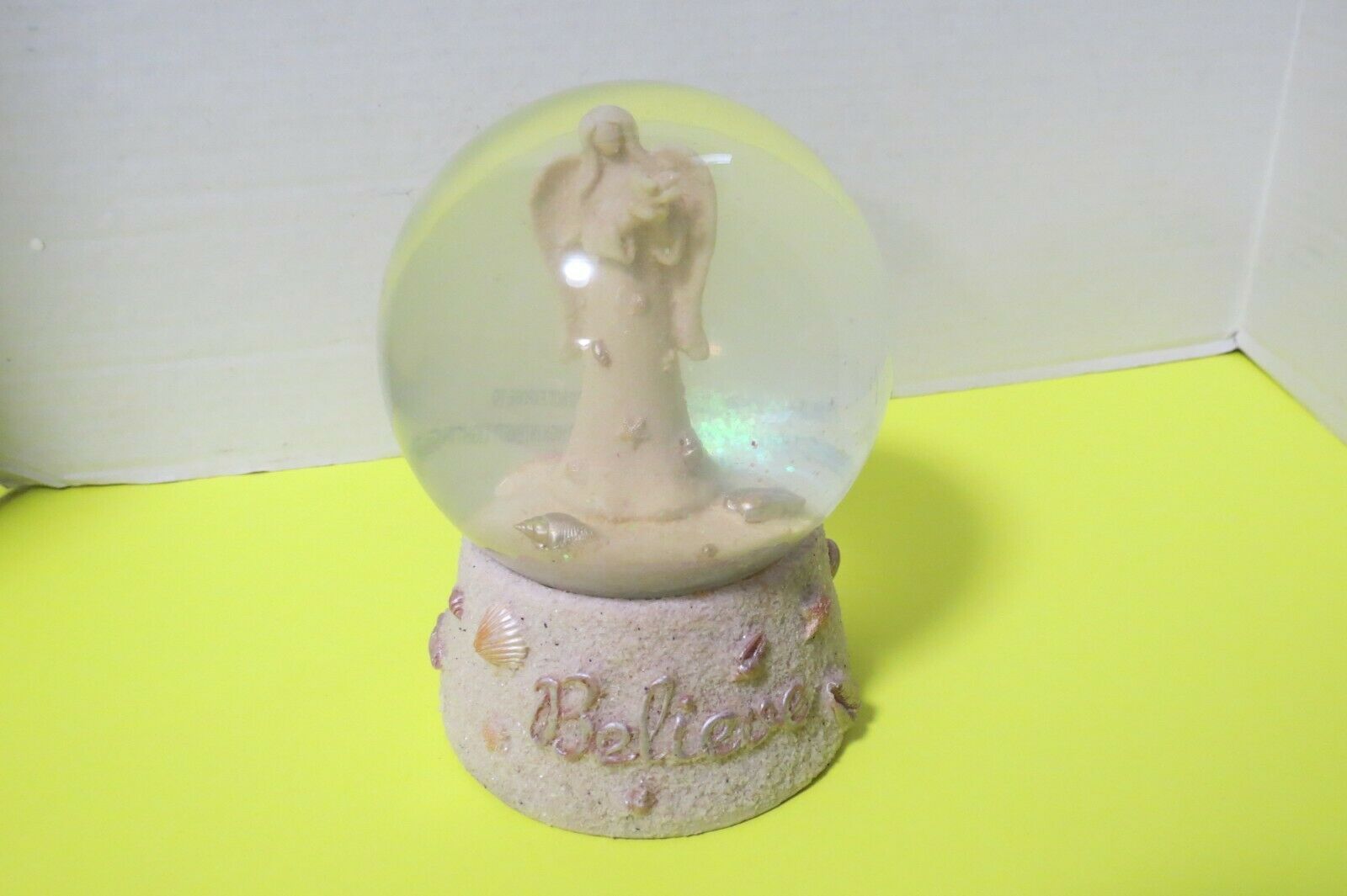 Primary image for Vintage St Nicholas Square Angel Snow Globe Believe Snow Falls When Shaken