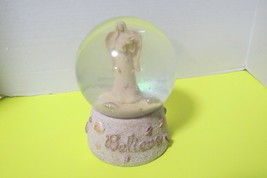 Vintage St Nicholas Square Angel Snow Globe Believe Snow Falls When Shaken - £15.77 GBP