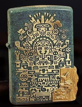 Rare Bronze Mayan  Culture Multisided  Zippo Lighter - $118.75