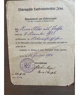 Germany Jena University Student Card From Palestine 1924 - €25,39 EUR