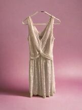 NWT Dressbarn Lace Dress Size 8 White Sleeveless V neck Summer Spring Ea... - $27.67