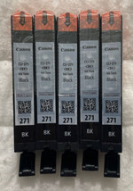 Canon 271 Black Ink Five Pack 5 x 0390C001 Genuine OEM Bulk Packaging Free Ship - £31.95 GBP