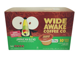 Wide Awake Coffee Pods 10-Pk Jamaican Blend Full-Bodied Complex for K Single Cup - £11.10 GBP