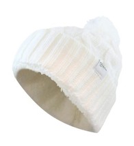 Fear0 Extreme Warm Plush Fur Insulated White Cuff Pom Pom Winter Beanie ... - £6.12 GBP