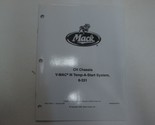 2001 Mack Camions Ch Châssis V-Mac III Tempt-A-Start Système 8-331 Manue... - $27.97