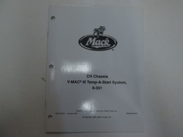 2001 Mack Camions Ch Châssis V-Mac III Tempt-A-Start Système 8-331 Manuel Usine - £21.99 GBP