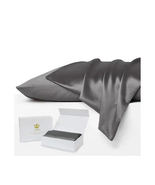 Set of 2 Mulberry Silk Pillowcases GREY - $493.31 MXN