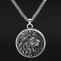 Mens Silver Wild Lion King Head Pendant Animal Necklace Punk Hip Hop Jewelry 24&quot; - £8.78 GBP