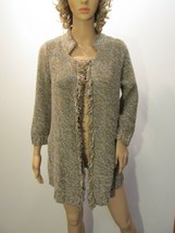 SPARROW Anthropologie Open Front Fringe Cardigan S Wool Blend 3/4 Sleeves EUC - £31.41 GBP