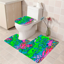 3Pcs/set Lilly Pulitzer 06 Bathroom Toliet Mat Set Anti Slip Bath Floor ... - $33.29+