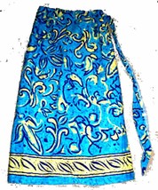 Sz S/M - NWOT Blue w/Yellow Accents Wrap around Skirt - $26.99