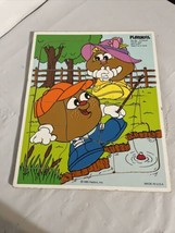 1985 Playskool Potato Head Kids Big Chip &amp; Tulip Frame Tray 10 Pc Puzzle Hasbro - £9.89 GBP