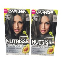 Garnier Nutrisse Ultra Coverage Permanent Hair Color, 200 Black Sesame, Lot of 2 - £9.03 GBP