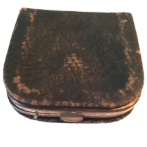 Very Vintage Black Pebble Leather Coin Purse with Inside Snap Pocket Worn - $37.39