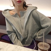 Women Autumn Hoodie 2019 Korean Fashion Causal Plain Zipper Sweatshirts Pullover - £92.69 GBP