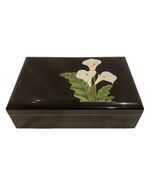 Vintage Otagirl Calla Lily Music Box Lacquered Wood Japan - $811.44 MXN