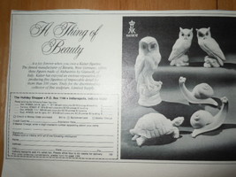 Kaiser Animal Figurines The Holiday Shoppe Print Magazine Ad 1975 - £4.71 GBP